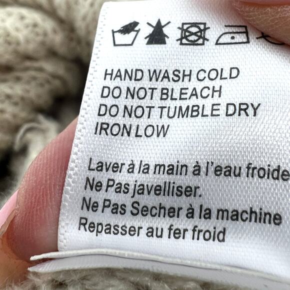 LUCCA Womens Sweater Knit Romper Shorts size M Tan Acrylic Knit - Picture 7 of 8